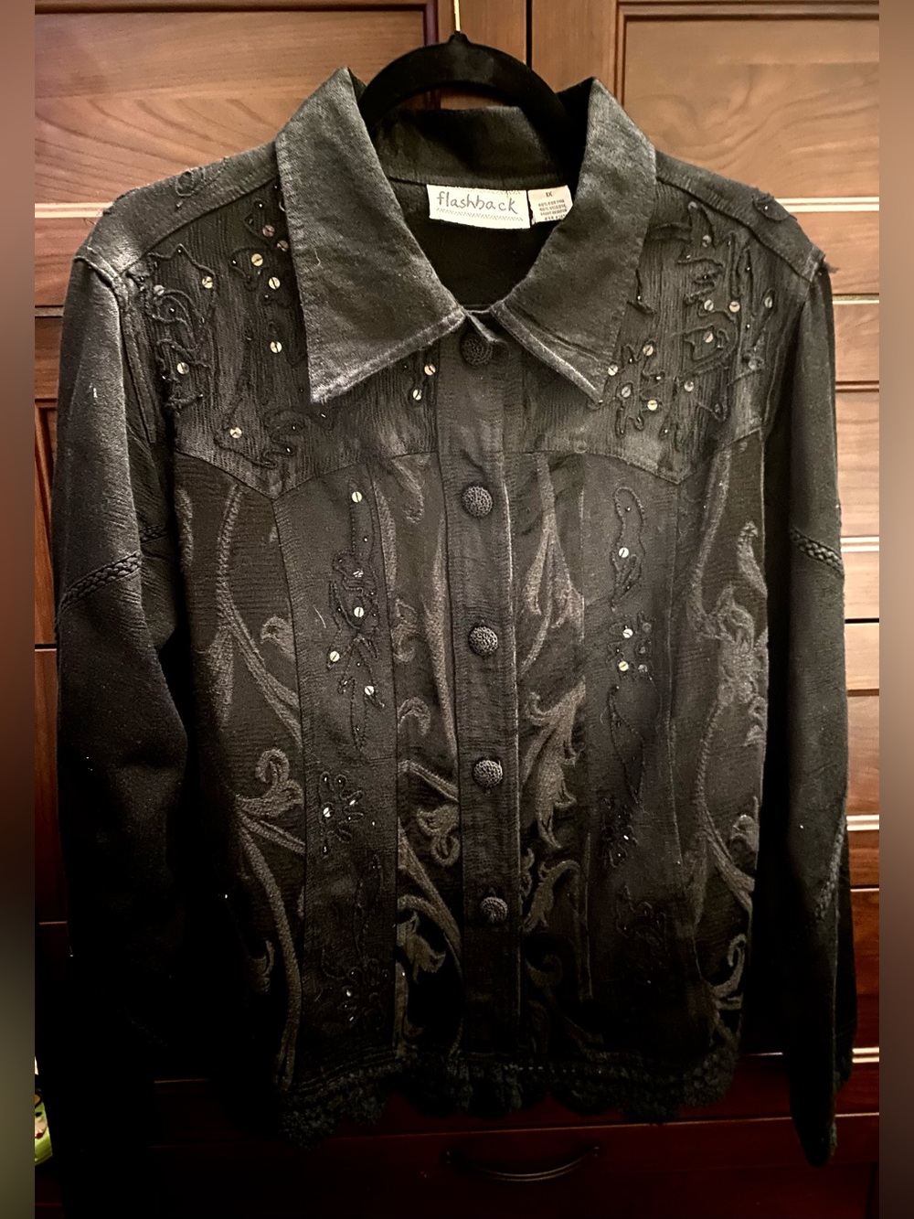 Embellished Black Women's Jacket vintage style western